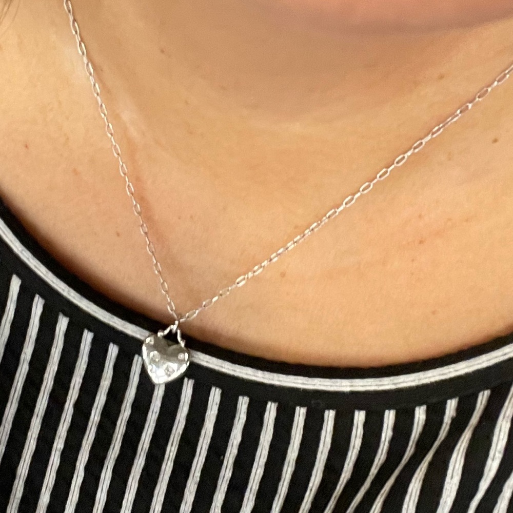 Tiffany & Co. Etoile Diamonds 18k White Gold Heart Pendant & Chain - Picture 13 of 15